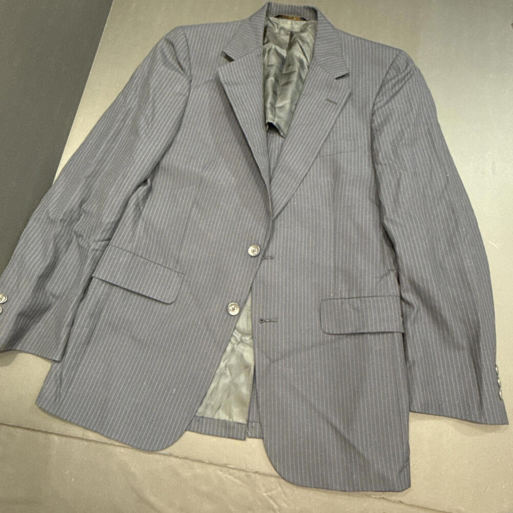 Doncaster Blazer Mens Blue VINTAGE Pinstripe Suit‎ Jacket Sport Coat EUC